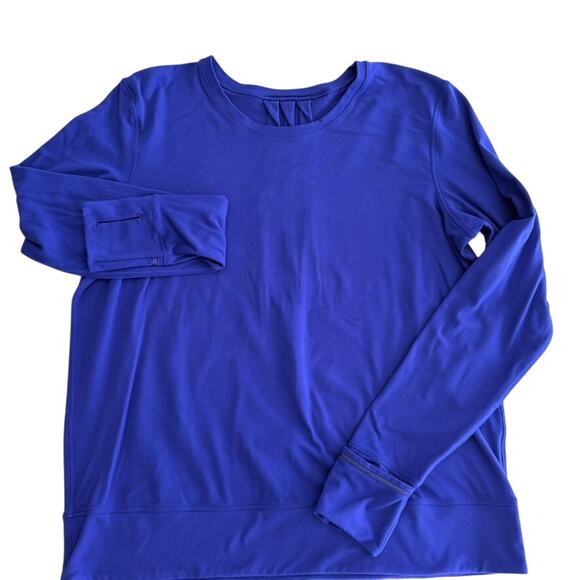 Lululemon Rush Hour Long Sleeve Sapphire Blue Size 12 Rulu Long Sleeve Top - Picture 2 of 8